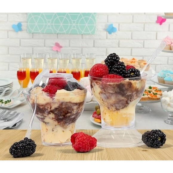 Oasis Creations Sunday Cup 3-ounce Dessert Cup Spoons & Lids 50 Count - Picture 5 of 8